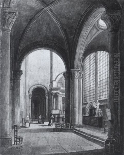 Kircheninterieur Oil Painting by Friedrich Wilhelm Klose