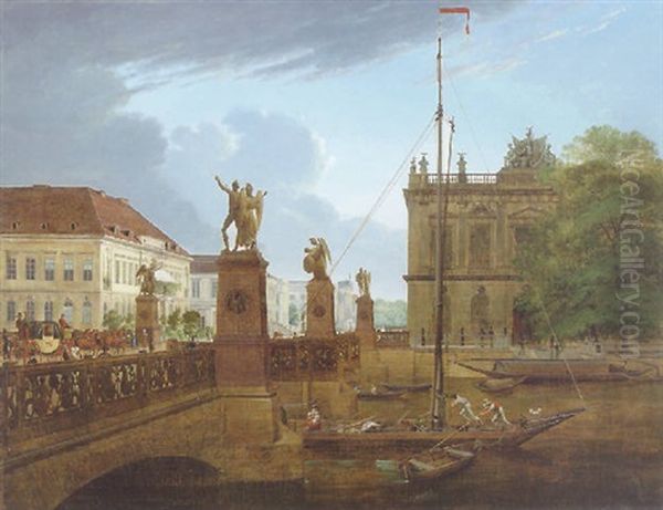 View Of Schlosbrucke And Zeughaus Oil Painting by Friedrich Wilhelm Klose