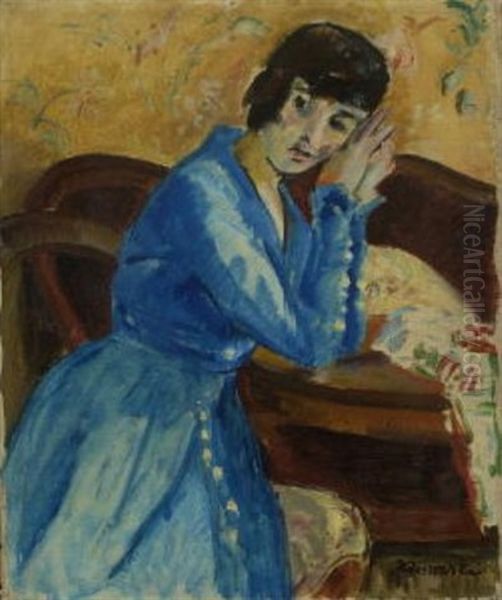 Bildnis Der Frau Des Kunstlers, Baladine Klossowska Oil Painting by Erich Klossowski