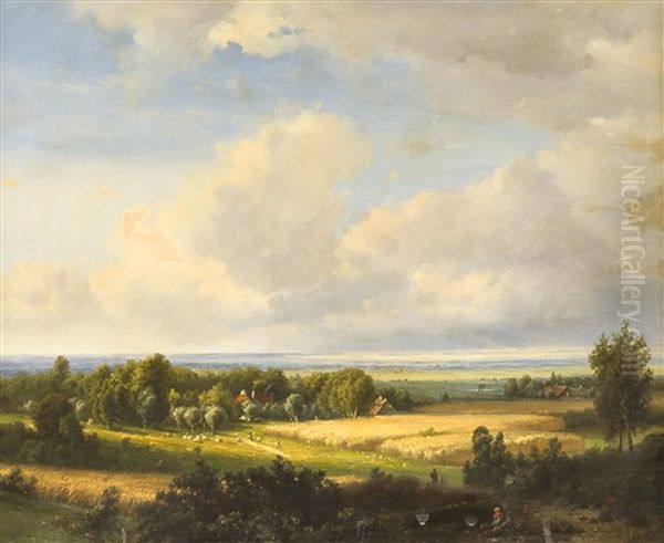 Blick In Die Weite Landschaft Oil Painting by Pieter Lodewijk Francisco Kluyver