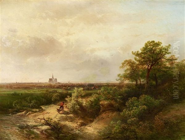 In Den Dunen Vor Haarlem Oil Painting by Pieter Lodewijk Francisco Kluyver