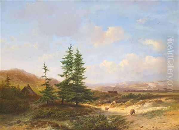 Blick In Die Weite Gebirgslandschaft Oil Painting by Pieter Lodewijk Francisco Kluyver