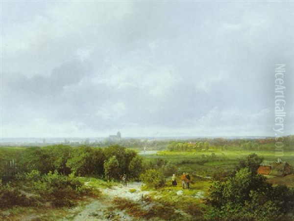 Hollandische Landschaft In Der Umgebung Von Amsterdam Oil Painting by Pieter Lodewijk Francisco Kluyver