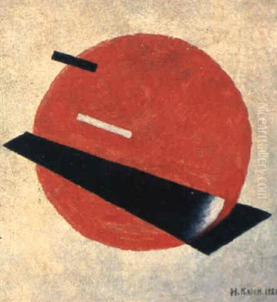 Composition With A Red Circle And A Black Wedge Oil Painting by Ivan Vasilievich Klyun