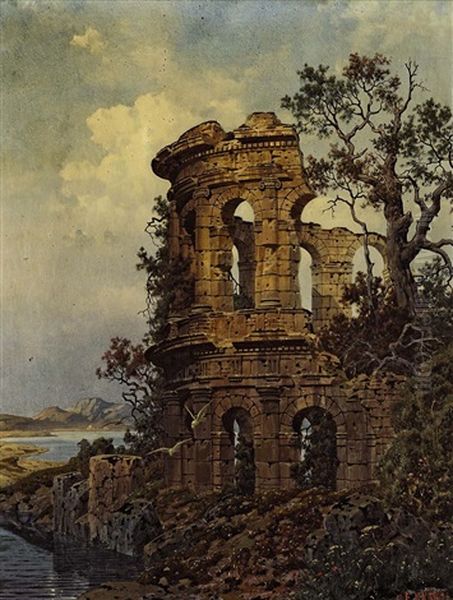 Ruine Am Meer Oil Painting by Ferdinand Knab