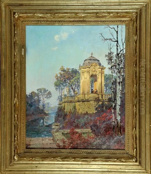 Schlosspavillon In Oberbayern Oil Painting by Ferdinand Knab