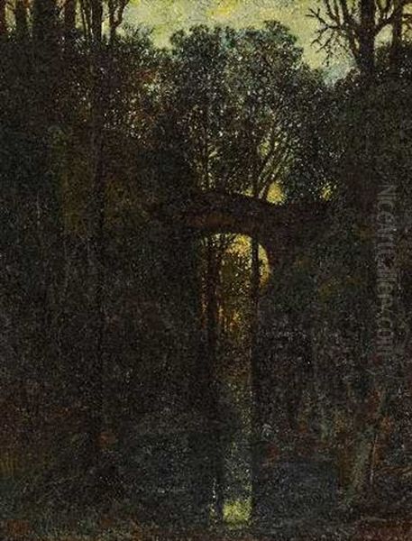 Abendstimmung Am Waldbach Oil Painting by Ferdinand Knab