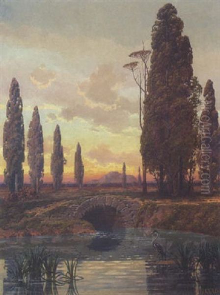 Pontinische Sumpfe Oil Painting by Ferdinand Knab