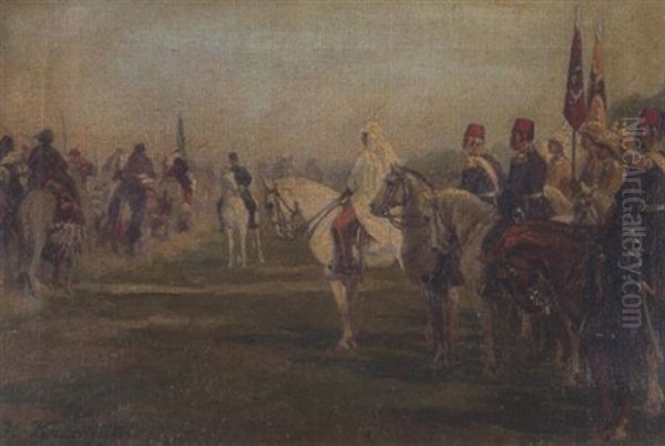 Beduinen-vorbeimarsch Vor Dem Deutschen Kaiser Oil Painting by Hermann Joseph Knackfuss