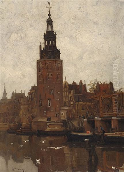 De Montelbaanstoren Oil Painting by Gerrit Willem Knap