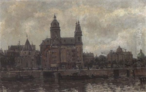 A View Of Amsterdam Oil Painting by Gerrit Willem Knap