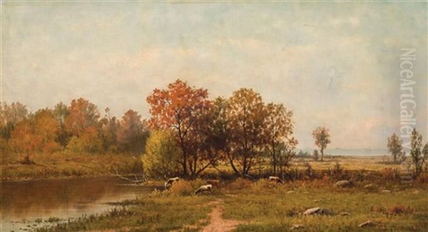 Autumn Landscape Oil Painting by Charles Wilson Knapp