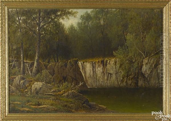 River Landscape Oil Painting by Charles Wilson Knapp