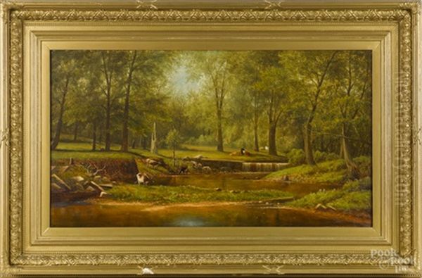 On Cobbs Creek, Angora Oil Painting by Charles Wilson Knapp