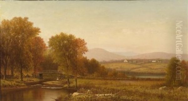 New England Panorama Oil Painting by Charles Wilson Knapp