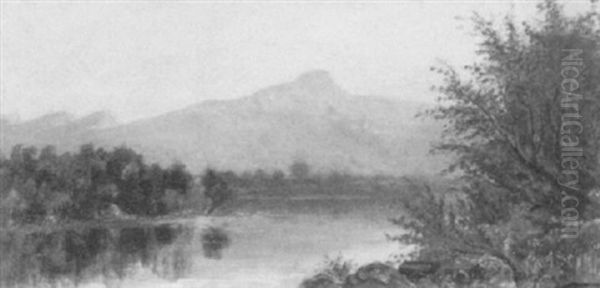 Lake With Mountain View Oil Painting by Charles Wilson Knapp