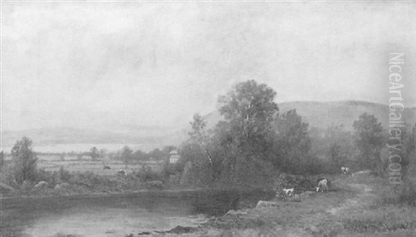 Distant View Of The Lake Oil Painting by Charles Wilson Knapp