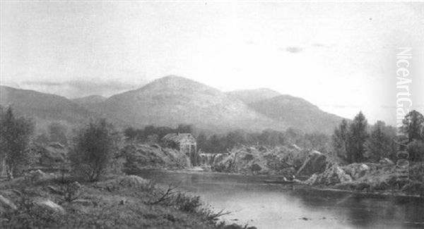 Old Mill, Adirondacks Oil Painting by Charles Wilson Knapp