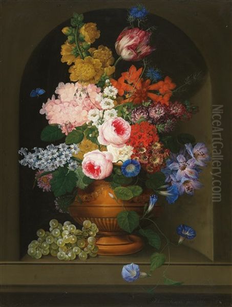 Large Still Life With Vetch Oil Painting by Johann Knapp