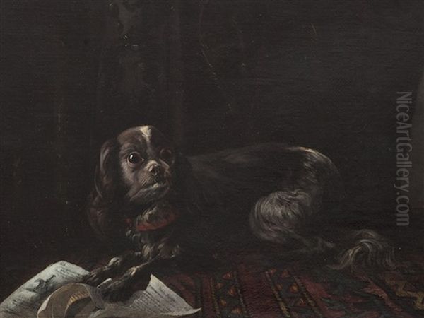 Portrait Of A Pekingese Oil Painting by Karl Friedrich Knappe