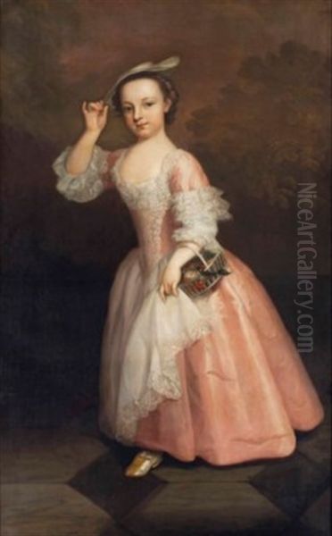 Portrait Of A Girl Oil Painting by George Knapton