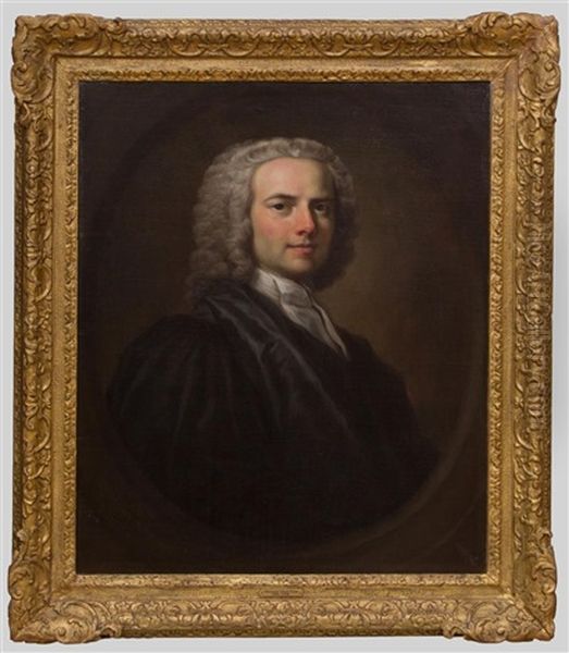 Portrait Of The Reverend John Lipton Of Tauton In Academic Robes Oil Painting by George Knapton