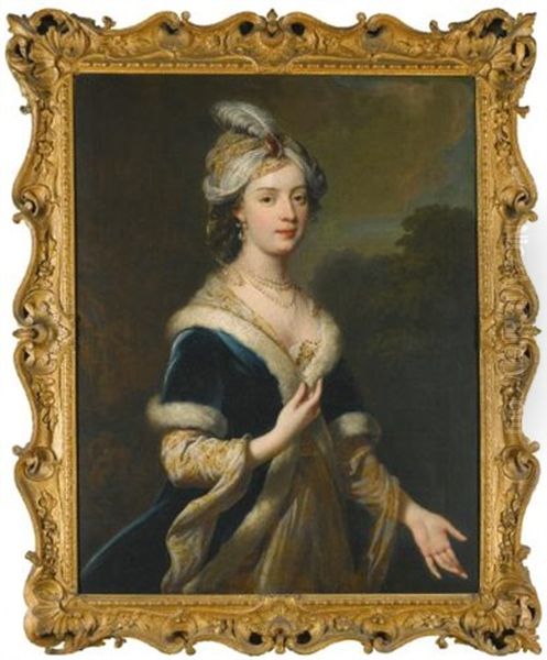 Portrait Of Lady Elizabeth Howard (1701-1739), Eldest Daughter Of Charles Howard, 3rd Earl Of Carlisle, In Turkish Costume Oil Painting by George Knapton