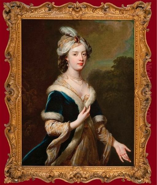 Portrait Of Lady Elizabeth Howard, Eldest Daughter Of Charles, Earl Of Carlisle Oil Painting by George Knapton