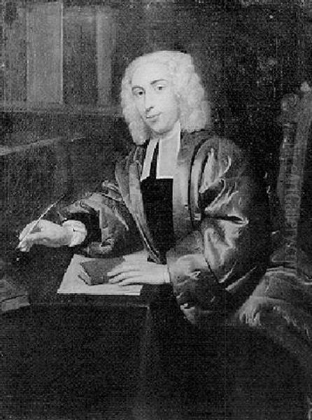 Portrait Of A Cleric, Seated In His Study Oil Painting by George Knapton