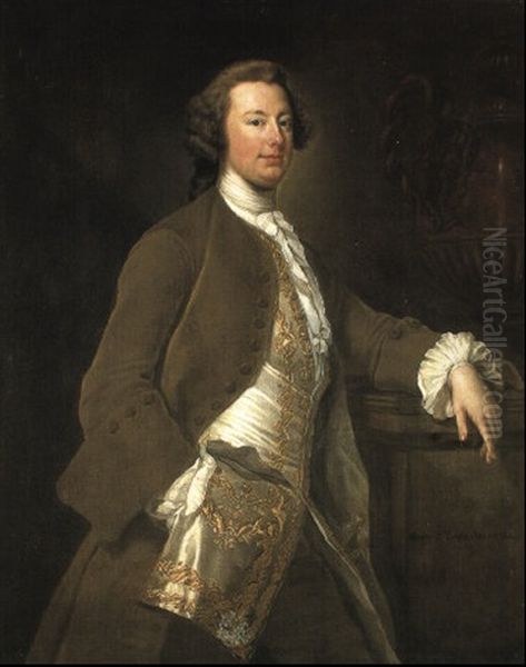 Portrait Of Henry, 7th Lord Arundell Of Wardour In Green Coat Oil Painting by George Knapton