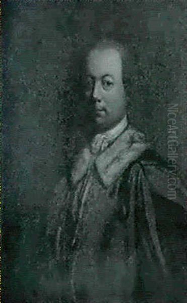 Portrait Of A Gentleman, Said To Be Sir Philip Monkton, Bust Length Wearing Robes Of Office by George Knapton