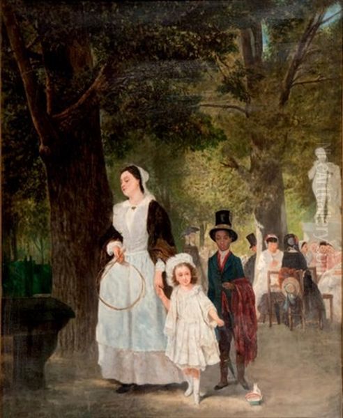 La Promenade Oil Painting by Ludwig Knaus