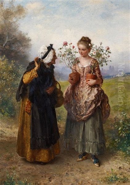 Dornen Und Rosen Oil Painting by Ludwig Knaus