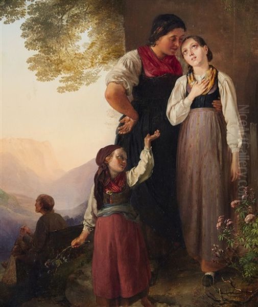 The Farewell Oil Painting by Ludwig Knaus