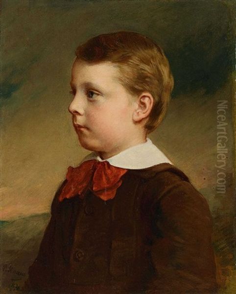 Knabenportrait Oil Painting by Ludwig Knaus