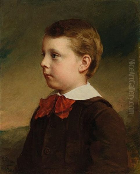 Knabenportrait Oil Painting by Ludwig Knaus