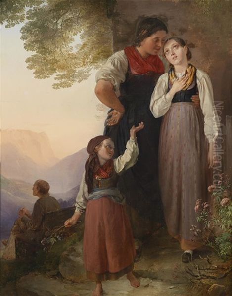 Der Abschied Oil Painting by Ludwig Knaus