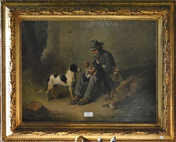 La Halte Du Chasseur Oil Painting by Ludwig Knaus