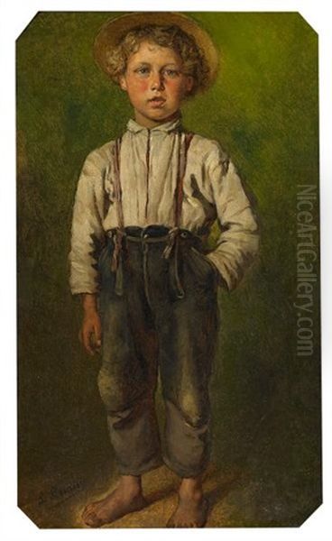 Portrat Eines Jungen by Ludwig Knaus