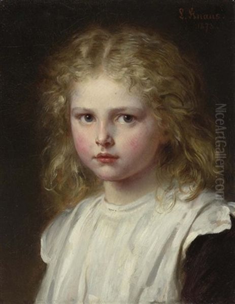 Portrait Eines Madchens Oil Painting by Ludwig Knaus