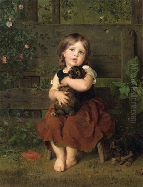 Mein Kleiner Liebling Oil Painting by Ludwig Knaus