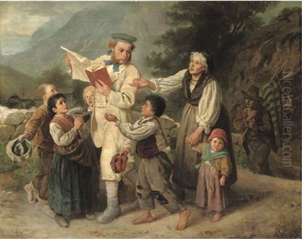 The Curious Traveller Oil Painting by Ludwig Knaus