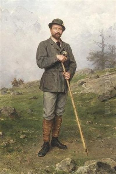 Wilhelm Adolf Von Carstanjen Als Bergsteiger Oil Painting by Ludwig Knaus