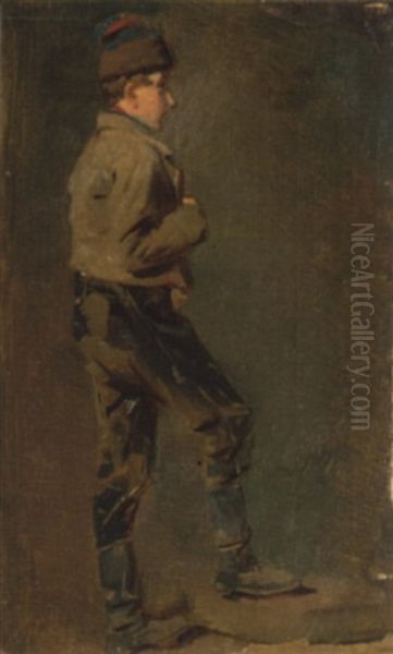 Junger Soldat Oil Painting by Ludwig Knaus