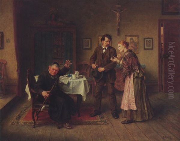 Aussichtsloser Suhneversuch Oil Painting by Ludwig Knaus