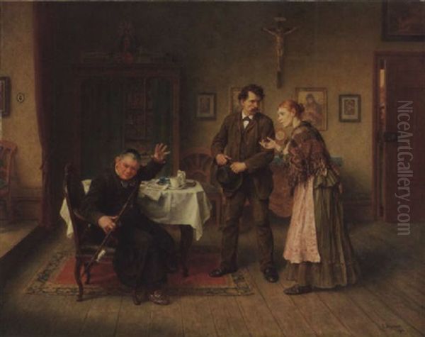 Aussichtloser Suhneversuch Oil Painting by Ludwig Knaus