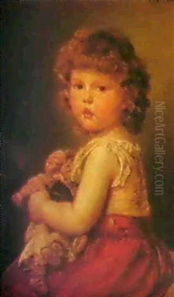 Madchen Mit Puppe Oil Painting by Ludwig Knaus