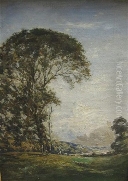 A Landscape With Trees Oil Painting by William Kneen