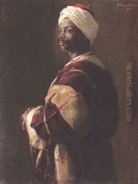 Portrait Of A Maroccan Gentleman Oil Painting by William Kneen