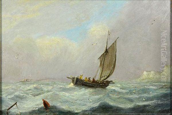 Fishing Off The Coast Of Dover Oil Painting by William Adolphus Knell